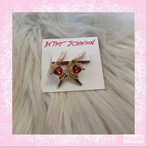 Betsey Johnson Cowboy Boot Enamel Huggie Hoop Earrings - New on Card